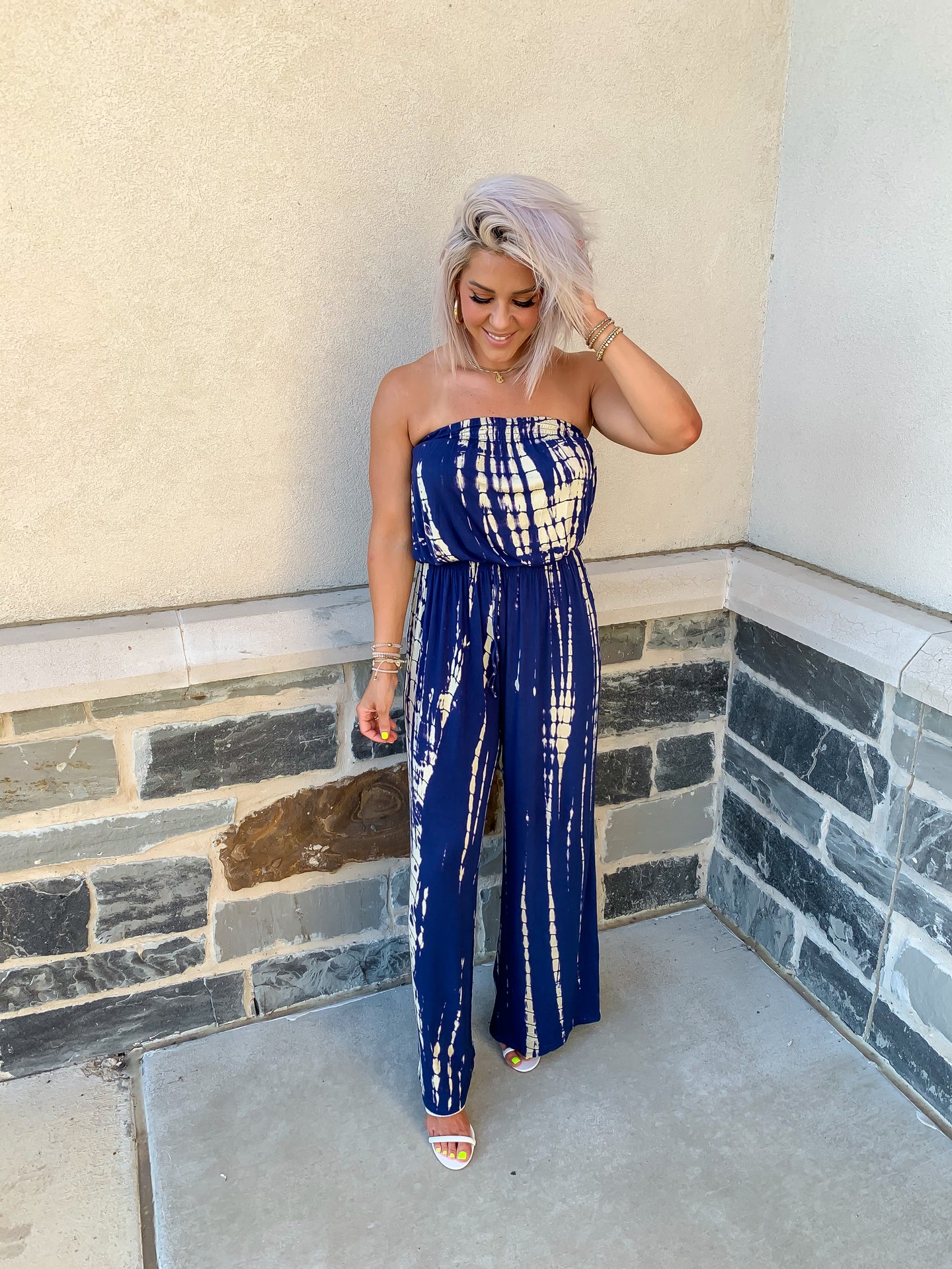 HIGH TIDE OFF THE SHOULDER JUMPSUIT