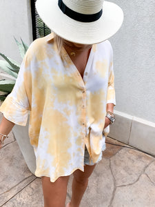 LEMON DROP TIE DYE TUNIC TOP