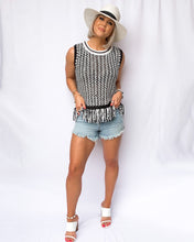 Load image into Gallery viewer, REMI KNIT FRINGE SLEEVELESS TOP