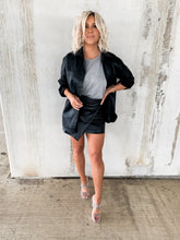 Load image into Gallery viewer, BAD BABE ASYMMETRICAL FAUX LEATHER MINI SKIRT