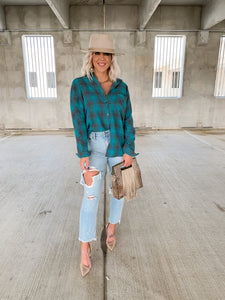 JADED PLAID BUTTON DOWN FLANNEL