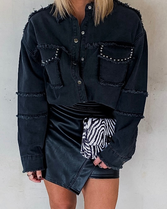 MARLEY STUDDED TWILL SHACKET