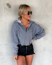Load image into Gallery viewer, ZIPPED UP GREY HOODIE
