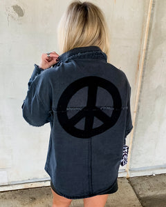MARLEY STUDDED TWILL SHACKET