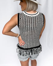 Load image into Gallery viewer, REMI KNIT FRINGE SLEEVELESS TOP