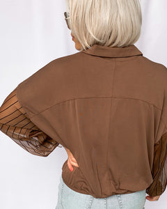 BRONZE STAR WRAP TOP