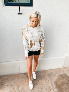MOCHA TIE DYE HOODIE   | (SMALL ONLY)