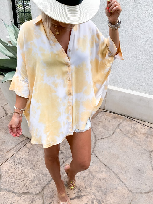 LEMON DROP TIE DYE TUNIC TOP