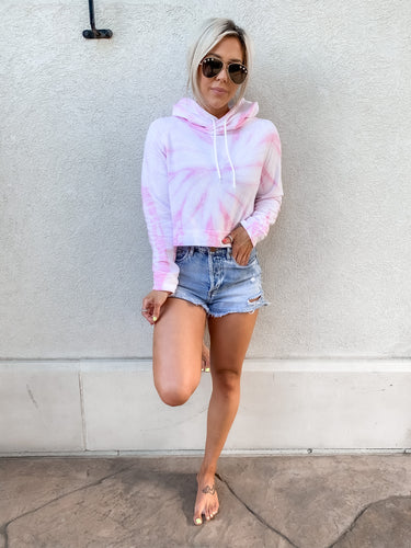 STRAWBERRY DREAMS TIE DYE LOUNGE HOODIE  | (SMALL ONLY)