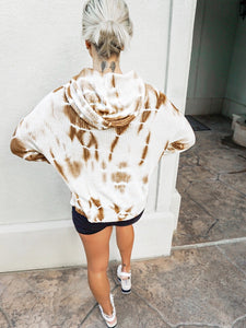 MOCHA TIE DYE HOODIE   | (SMALL ONLY)