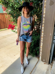 'LOL' TIE DYE GRAPHIC TANK | (SMALL ONLY)