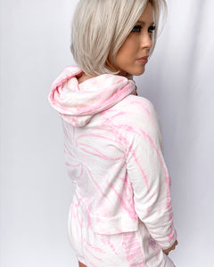 STRAWBERRY DREAMS TIE DYE LOUNGE HOODIE  | (SMALL ONLY)
